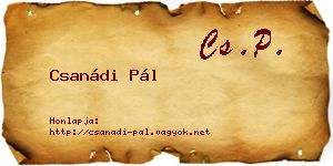 Csanádi Pál névjegykártya