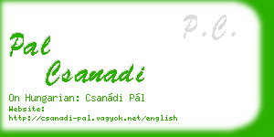 pal csanadi business card